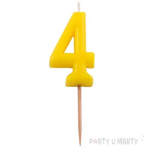 swieczka na tort 4 folat zolta