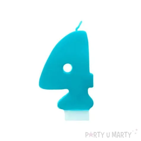 swieczka na tort 4 monte blekit 6 5 cm partydeco blekitna