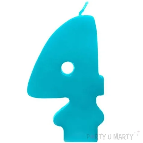 swieczka na tort 4 monte blekit 6 5 cm partydeco blekitna