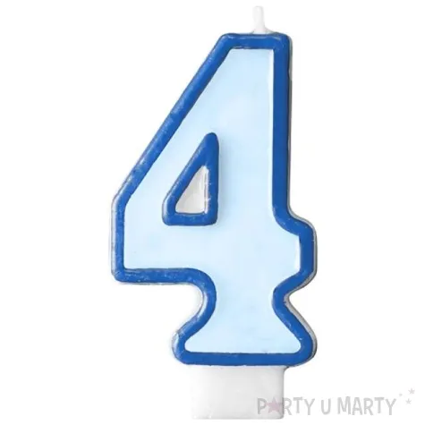 swieczka na tort 4 partydeco blekitna