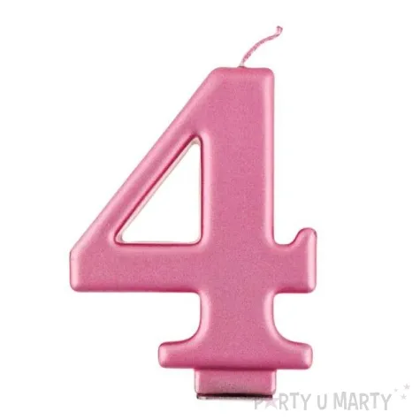 swieczka na tort 4 rozowa godan