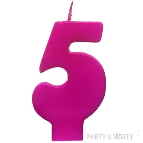 swieczka na tort 5 monte roz 6 5 cm partydeco rozowa