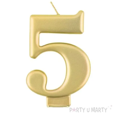 swieczka na tort 5 zlota godan