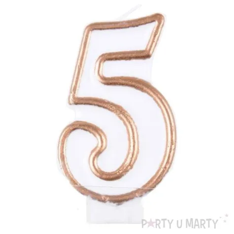 swieczka na tort 5 zloty kontur arpex