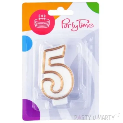 swieczka na tort 5 zloty kontur arpex