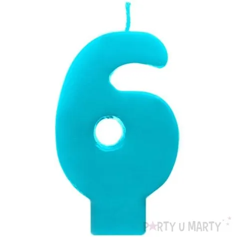swieczka na tort 6 monte blekit 6 5 cm partydeco blekitna