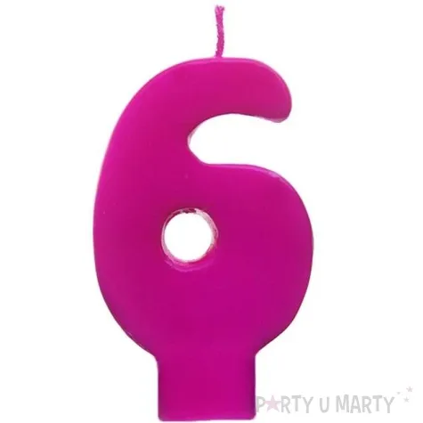 swieczka na tort 6 monte roz 6 5 cm partydeco rozowa