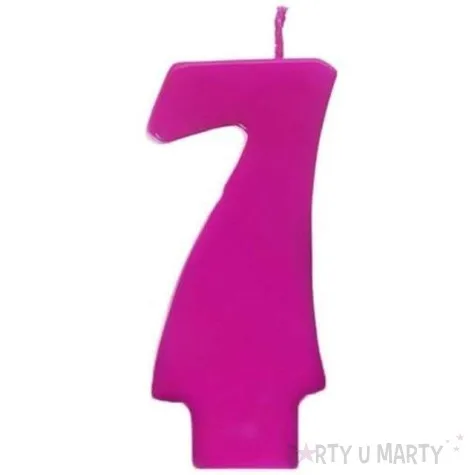 swieczka na tort 7 monte roz 6 5 cm partydeco rozowa