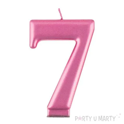 swieczka na tort 7 rozowa godan