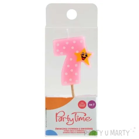 swieczka na tort 7 z gwiazdka rozowa arpex