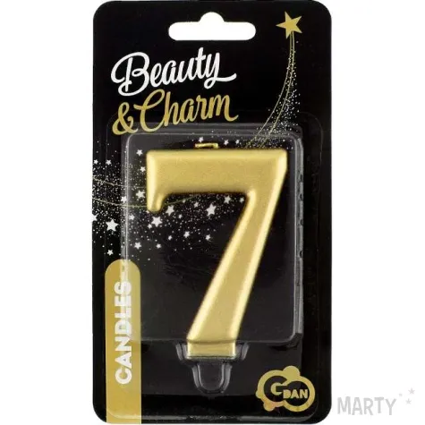 swieczka na tort 7 zlota godan