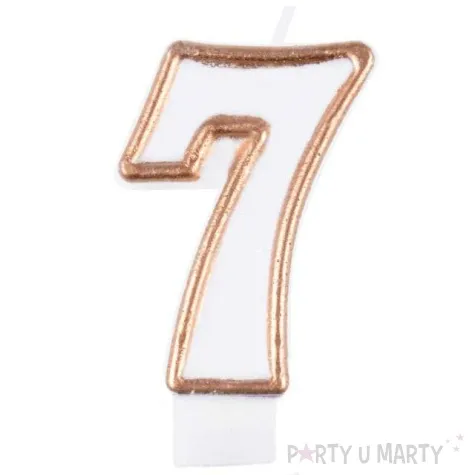 swieczka na tort 7 zloty kontur arpex