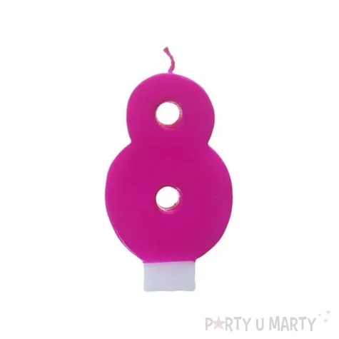 swieczka na tort 8 monte roz 6 5 cm partydeco rozowa
