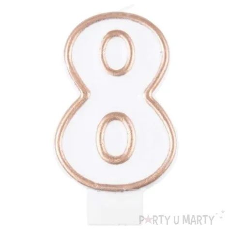 swieczka na tort 8 zloty kontur arpex