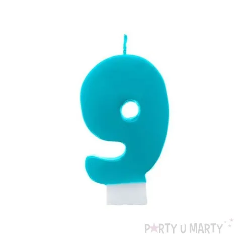 swieczka na tort 9 monte blekit 6 5 cm partydeco blekitna