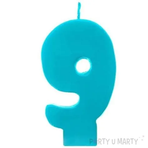 swieczka na tort 9 monte blekit 6 5 cm partydeco blekitna