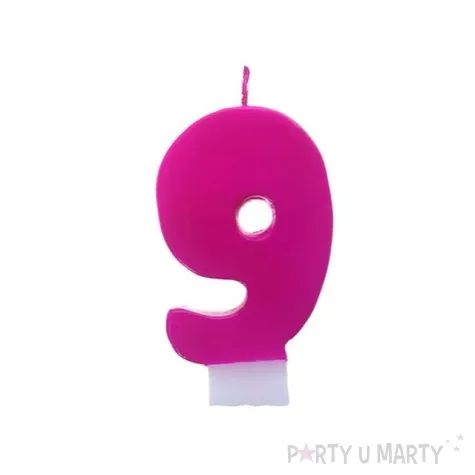 swieczka na tort 9 monte roz 6 5 cm partydeco rozowa