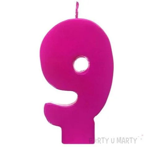 swieczka na tort 9 monte roz 6 5 cm partydeco rozowa