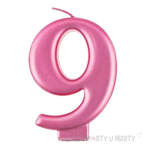 swieczka na tort 9 rozowa godan