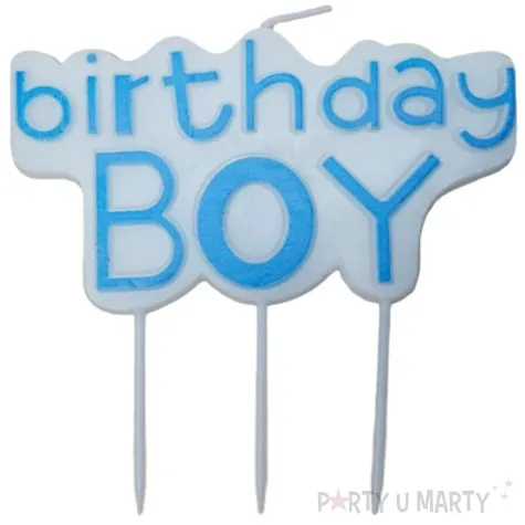 swieczka na tort birthday boy niebieska top ten