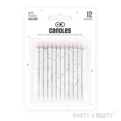 swieczka na tort brokatowe niegasnace partypal 12 szt