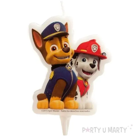 swieczka na tort chase i marshall paw patrol dekora 7 5 cm