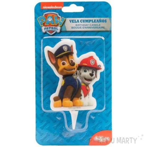 swieczka na tort chase i marshall paw patrol dekora 7 5 cm