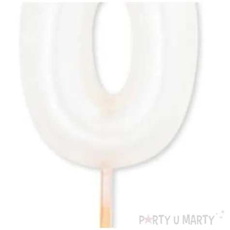 swieczka na tort cyfra 0 bialy perlowy givi 8 cm