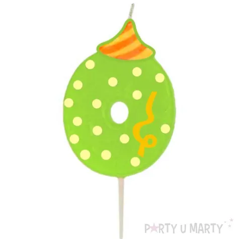 swieczka na tort cyfra 0 broadway ravi zielona