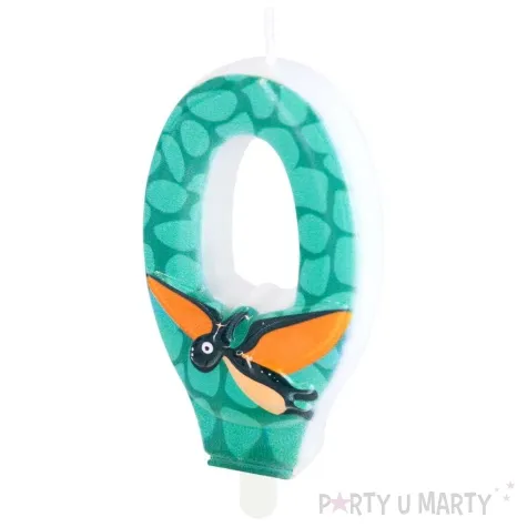 swieczka na tort cyfra 0 dinozaury partypal 8 2 cm