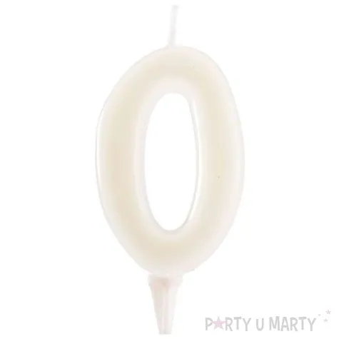 swieczka na tort cyfra 0 fluo dekora 6 cm