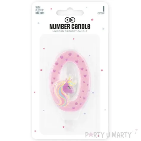 swieczka na tort cyfra 0 jednorozec teczowy partypal 8 2 cm