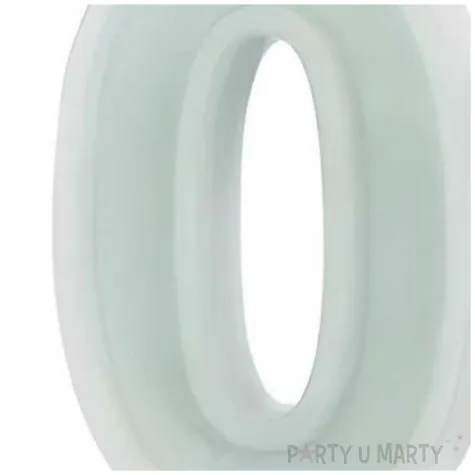 swieczka na tort cyfra 0 mietowy jasny partydeco 10 cm