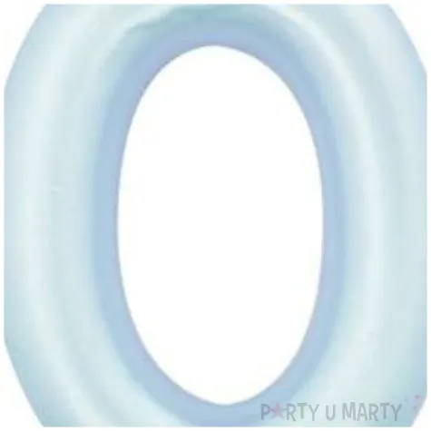 swieczka na tort cyfra 0 niebieski perlowy givi 9 cm