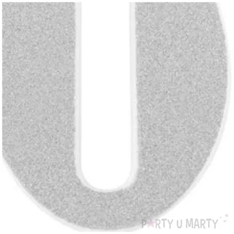 swieczka na tort cyfra 0 srebrna brokatowa givi 15 5 cm