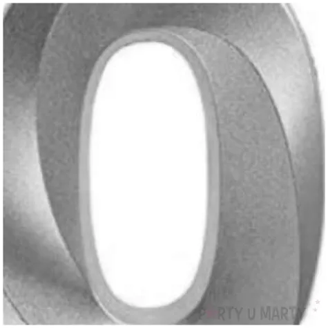 swieczka na tort cyfra 0 srebrna jix 12 cm