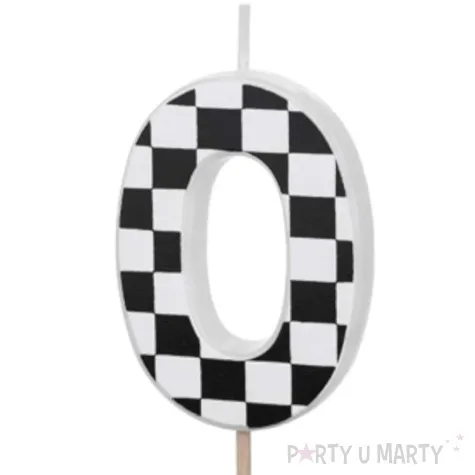 swieczka na tort cyfra 0 szachownica partydeco 5 5 cm