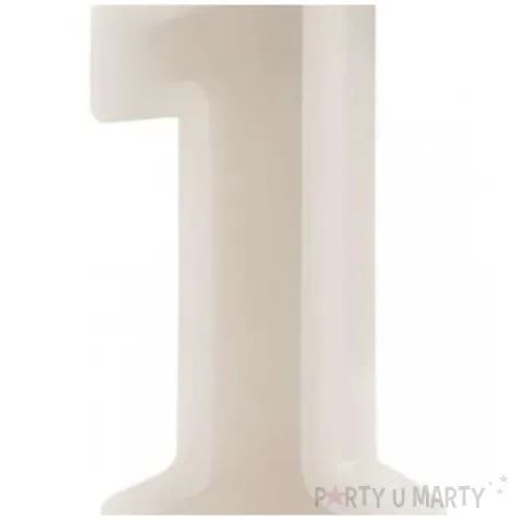 swieczka na tort cyfra 1 bezowy partydeco 10 cm