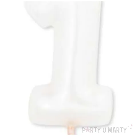 swieczka na tort cyfra 1 bialy perlowy givi 8 cm