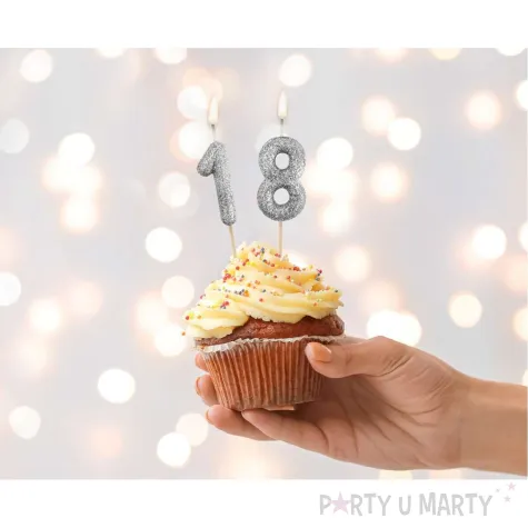 swieczka na tort cyfra 1 brokat piker czarny godan 11 5 cm