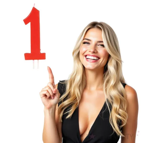 swieczka na tort cyfra 1 czerwona guirca 12 cm