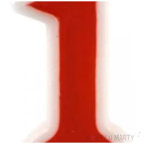 swieczka na tort cyfra 1 czerwona tamipol 7 5 cm