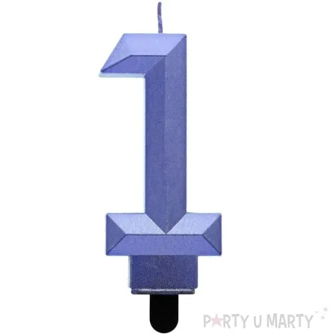 swieczka na tort cyfra 1 diament niebieska godan 7 6 cm