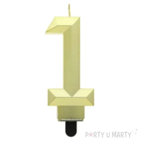 swieczka na tort cyfra 1 diament zlota godan 7 6 cm