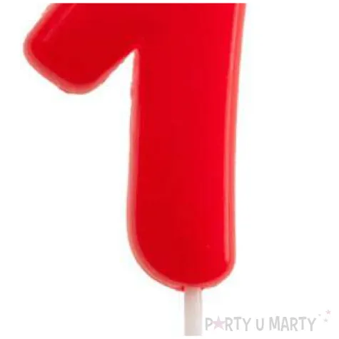 swieczka na tort cyfra 1 glober czerwona dekora 5 5 cm