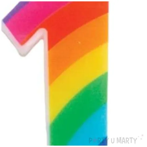 swieczka na tort cyfra 1 iskrzaca teczowa givi 9 5 cm