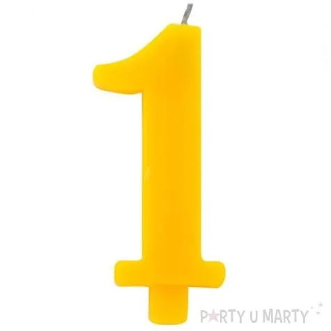 swieczka na tort cyfra 1 iskrzaca zolta givi 9 5 cm