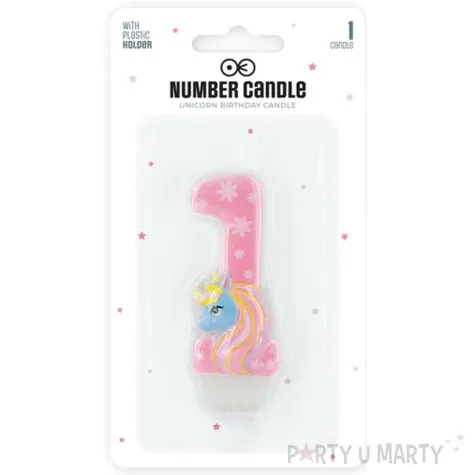 swieczka na tort cyfra 1 jednorozec teczowy partypal 8 2 cm