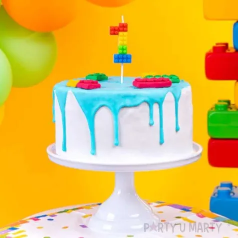 swieczka na tort cyfra 1 klocki mix partypal 11 cm