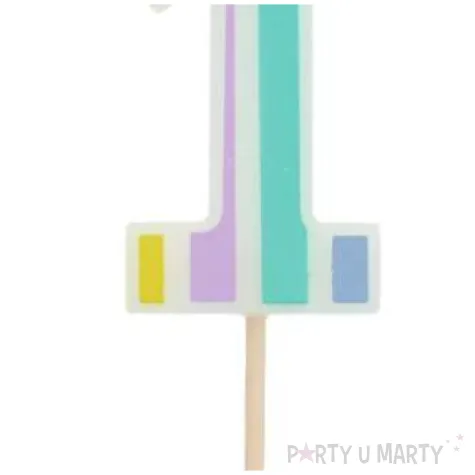 swieczka na tort cyfra 1 mix folat 5 cm